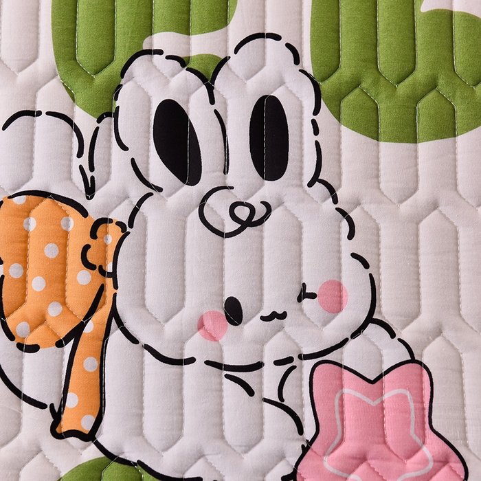 91家纺网 家纺一手货源 找家纺 床笠人家 2025新款A棉B绒-双面防水护理垫大床款 莉莉兔