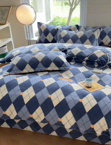 91家纺网 家纺一手货源 找家纺 胜权2024牛奶绒枕套 英伦时光