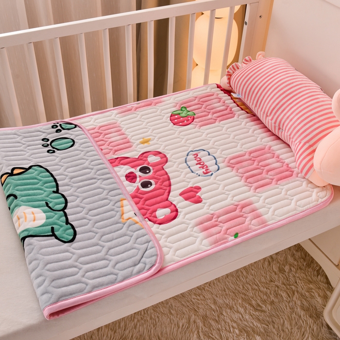 91家纺网 家纺一手货源 找家纺 （总）床笠人家 2025新款A棉B绒-双面防水护理垫儿童床