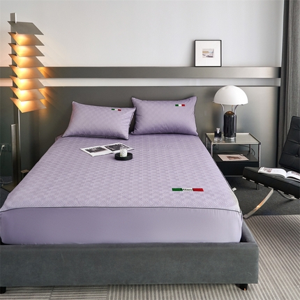 八十八家纺2023新款大豆纤维夹棉床笠  时尚米兰-烟灰紫