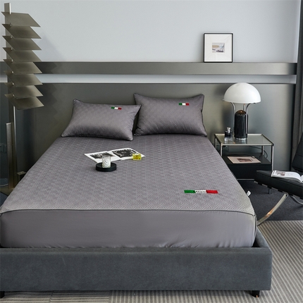 八十八家纺2023新款大豆纤维夹棉床笠  时尚米兰-高级灰