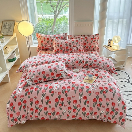 2024秋冬新款牛奶绒单被套 玫瑰乐园