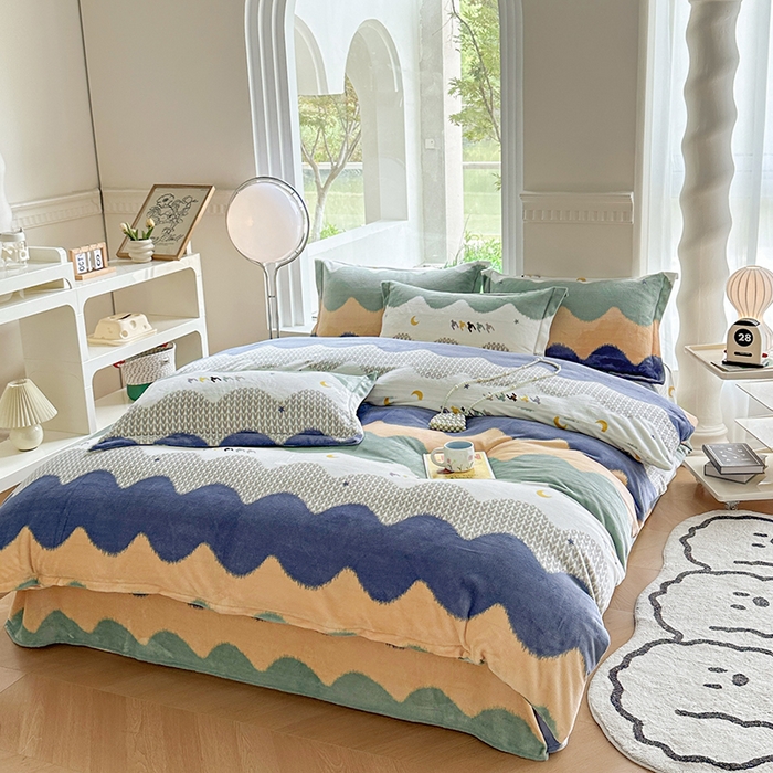 91家纺网 家纺一手货源 找家纺 2024秋冬新款牛奶绒单被套 乘风破浪