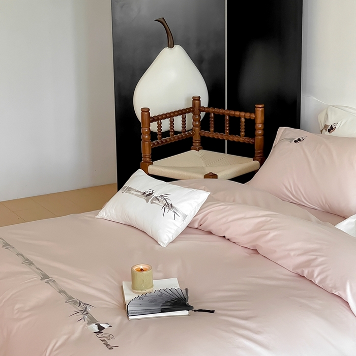 91家纺网 家纺一手货源 找家纺 （总）沐白家居 2023长绒棉绣花四件套-奶熊起司