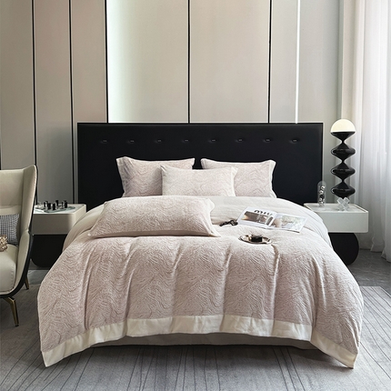 91家纺网 家纺一手货源 找家纺 （总）宅家居 2023新款高奢加厚A类高克重浮雕花绒剪花烂花牛奶绒四件套