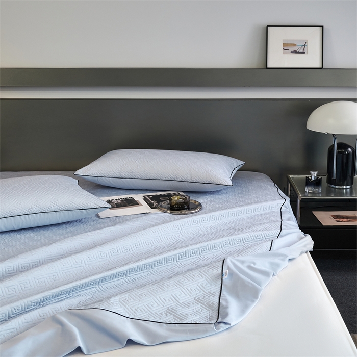 91家纺网 家纺一手货源 找家纺 八十八家纺2023新款大豆纤维夹棉床笠  婴儿蓝