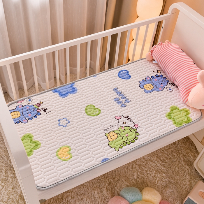 91家纺网 家纺一手货源 找家纺 床笠人家 2025新款A棉B绒-双面防水护理垫儿童床 恐龙告白