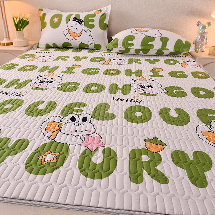 91家纺网 家纺一手货源 找家纺 床笠人家 2025新款A棉B绒-双面防水护理垫大床款 莉莉兔