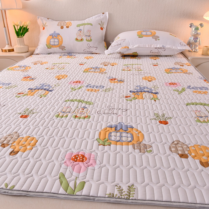 91家纺网 家纺一手货源 找家纺 床笠人家 2025新款A棉B绒-双面防水护理垫大床款 趣味乐园