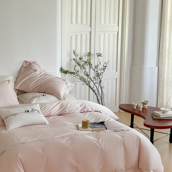 91家纺网 家纺一手货源 找家纺 （总）沐白家居 2023长绒棉绣花四件套-奶熊起司