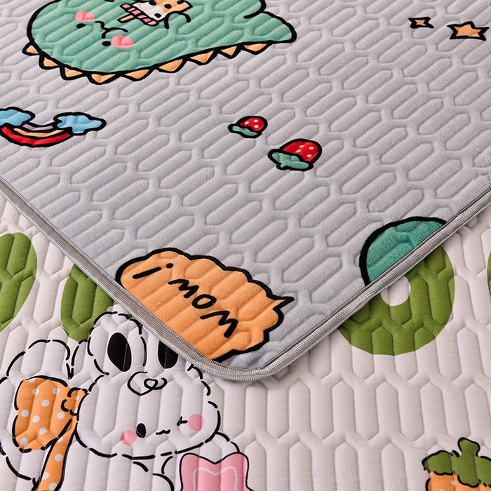 91家纺网 家纺一手货源 找家纺 床笠人家 2025新款A棉B绒-双面防水护理垫大床款 莉莉兔