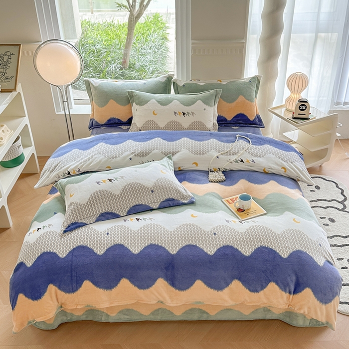 91家纺网 家纺一手货源 找家纺 2024秋冬新款牛奶绒单被套 乘风破浪