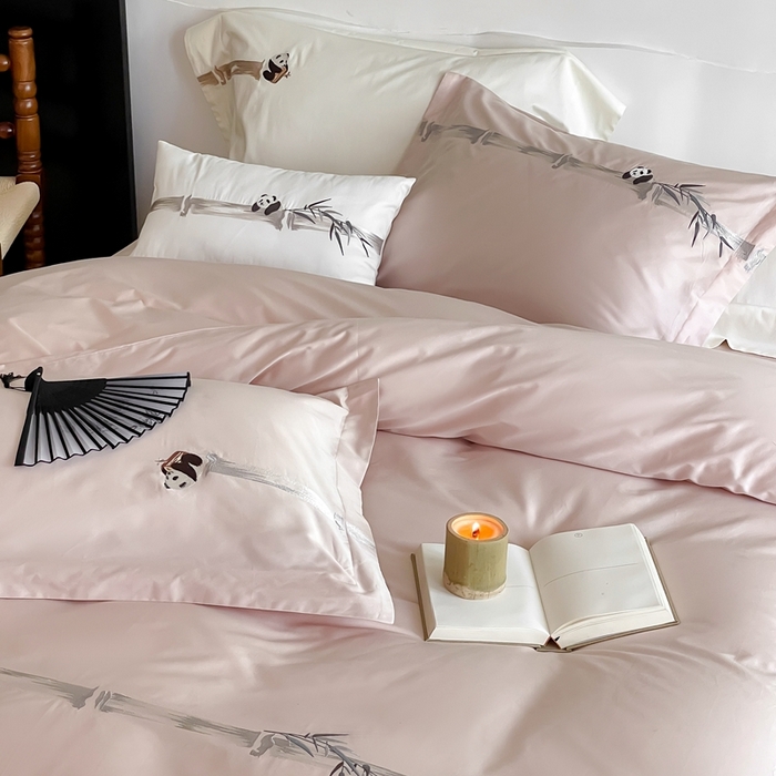 91家纺网 家纺一手货源 找家纺 （总）沐白家居 2023长绒棉绣花四件套-奶熊起司