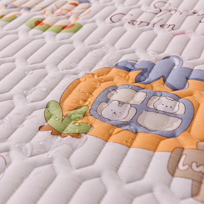 91家纺网 家纺一手货源 找家纺 床笠人家 2025新款A棉B绒-双面防水护理垫大床款 趣味乐园