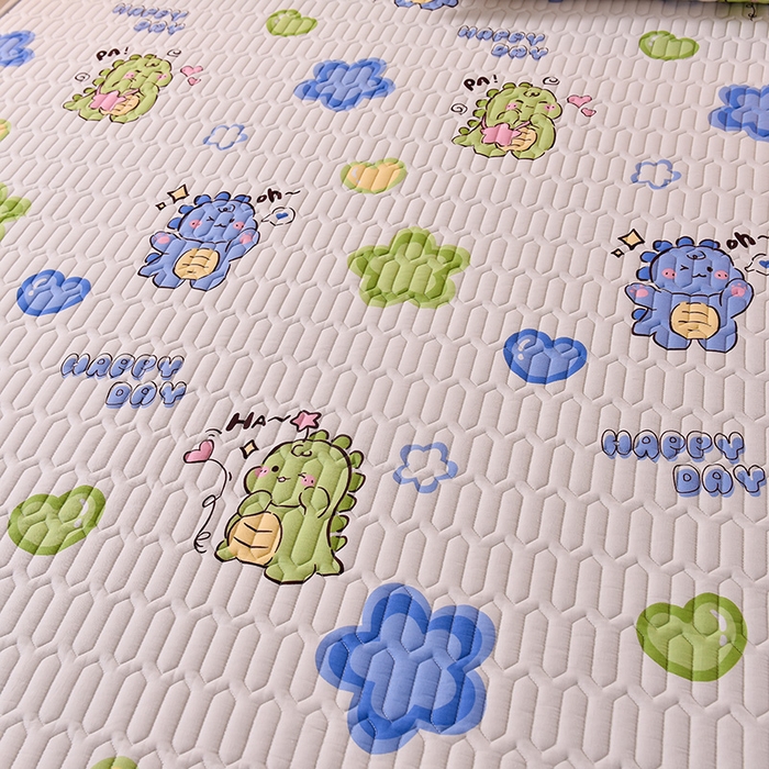 91家纺网 家纺一手货源 找家纺 床笠人家 2025新款A棉B绒-双面防水护理垫大床款 恐龙告白