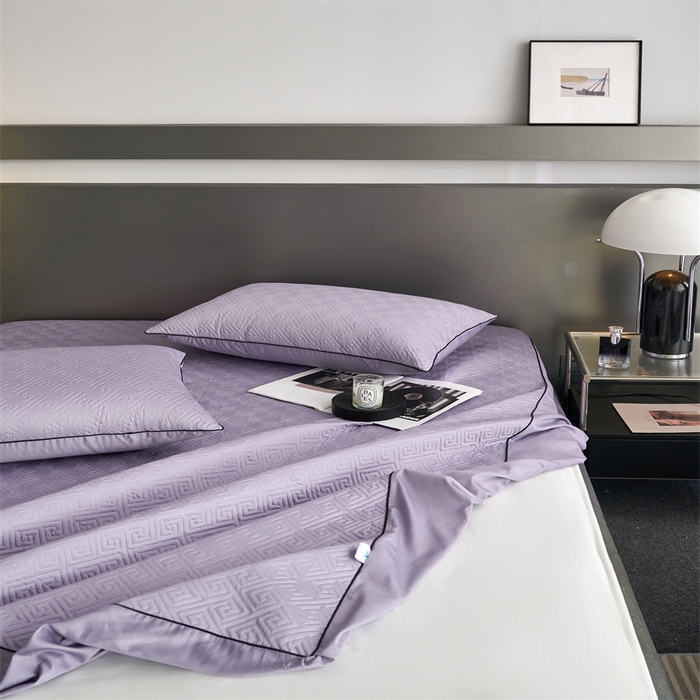 91家纺网 家纺一手货源 找家纺 八十八家纺2023新款大豆纤维夹棉床笠  烟灰紫