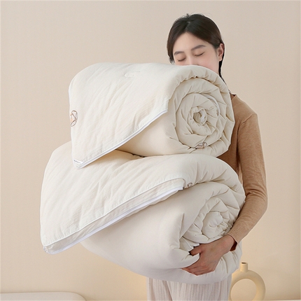 91家纺网 家纺一手货源 找家纺 薇玛仕 2023新款二合一全棉剪花双胎大豆子母被春秋被加厚冬被 剪花-大豆