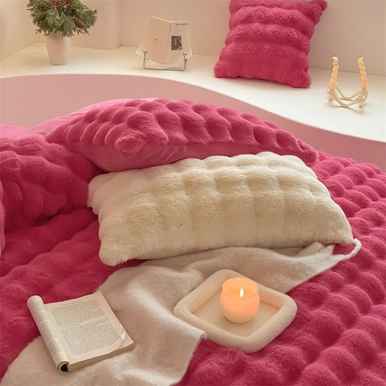 91家纺网 家纺一手货源 找家纺 （总）潘朵拉 2023新款ins小红书风爆款兔毛大泡泡四件套