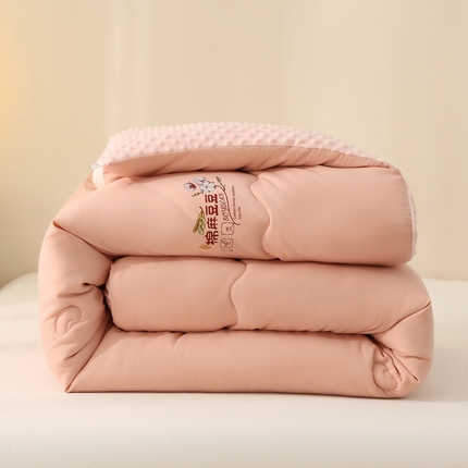 薇玛仕 2023新款A类水洗棉麻豆豆被春秋被加厚冬被 棉麻豆豆-粉色