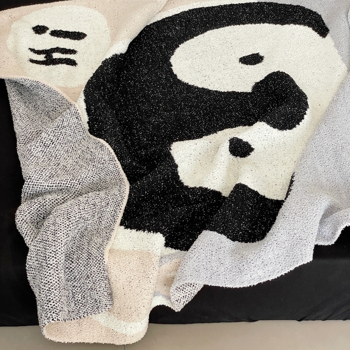 91家纺网 家纺一手货源 找家纺 圆岛家纺 2023新款半边绒针织毛毯 胖鹅