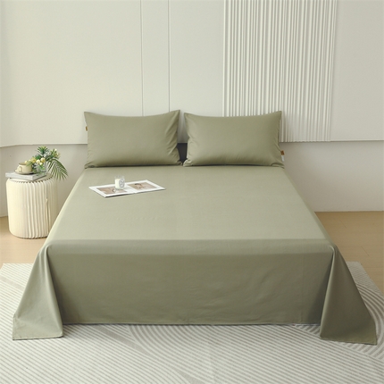 91家纺网 家纺一手货源 找家纺 凯磊 2025新款纯棉纯色磨毛单品系列·床单 云杉绿