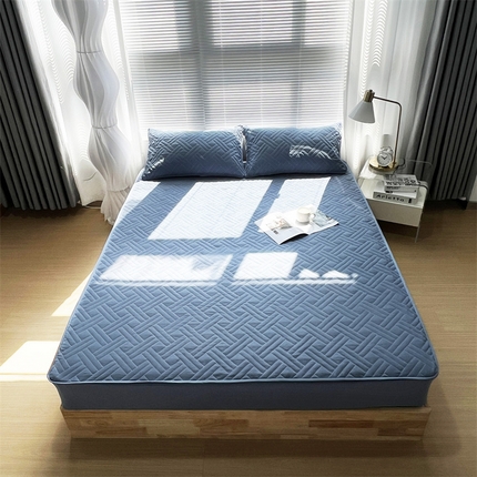 91家纺网 家纺一手货源 找家纺 共鸣沙发垫 2023新款水洗棉夹棉床笠 牛仔蓝