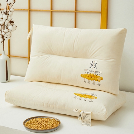 91家纺网 家纺一手货源 找家纺 昕科 2025新款A类全棉大黄豆枕 枕芯枕头 黄豆-中枕