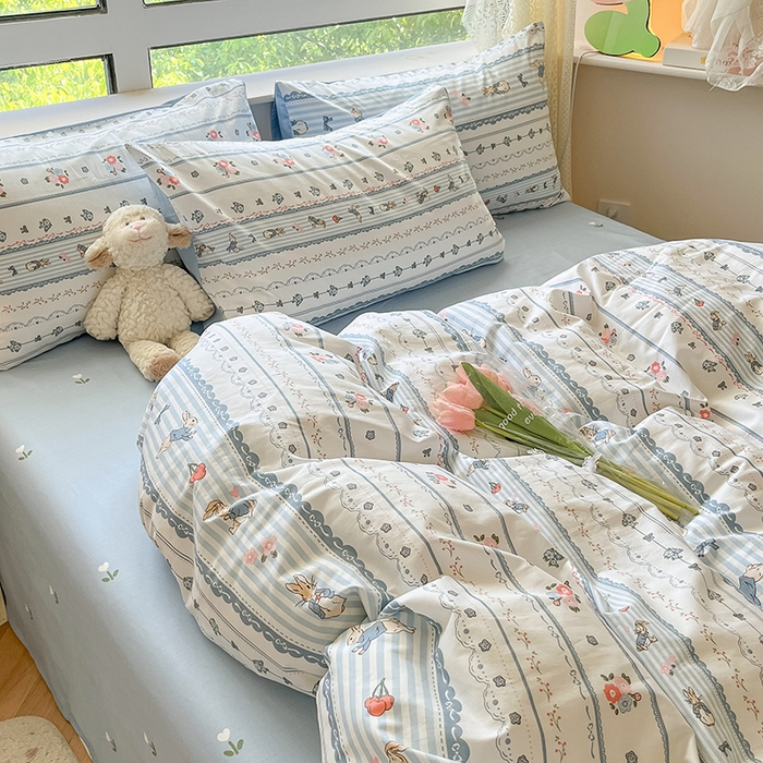 91家纺网 家纺一手货源 找家纺 麦伦家居 2023新款全棉斜纹40支少女心系列 彼得兔