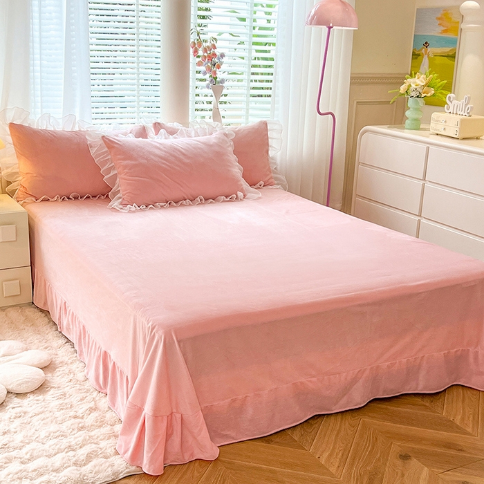 91家纺网 家纺一手货源 找家纺 唐人居 2025新款安妮系列水晶绒四件套 安妮-玉