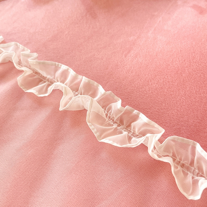 91家纺网 家纺一手货源 找家纺 唐人居 2025新款安妮系列水晶绒四件套 安妮-樱桃粉