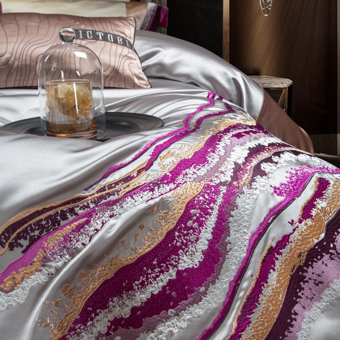 91家纺网 家纺一手货源 找家纺 至爱今生 新款锦缎色织多件套 奥莉薇