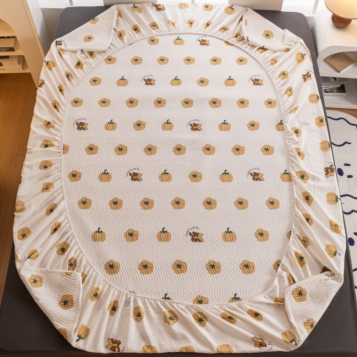 91家纺网 家纺一手货源 找家纺 （总）紫碧螺家纺 2023新款暗提花水洗棉麻绗绣款双面印花床笠