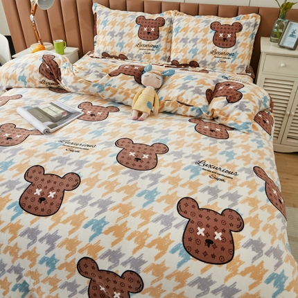 91家纺网 家纺一手货源 找家纺 （总）乐居坊 2023新款高克重牛奶绒印花保暖四件套（提供买家秀）