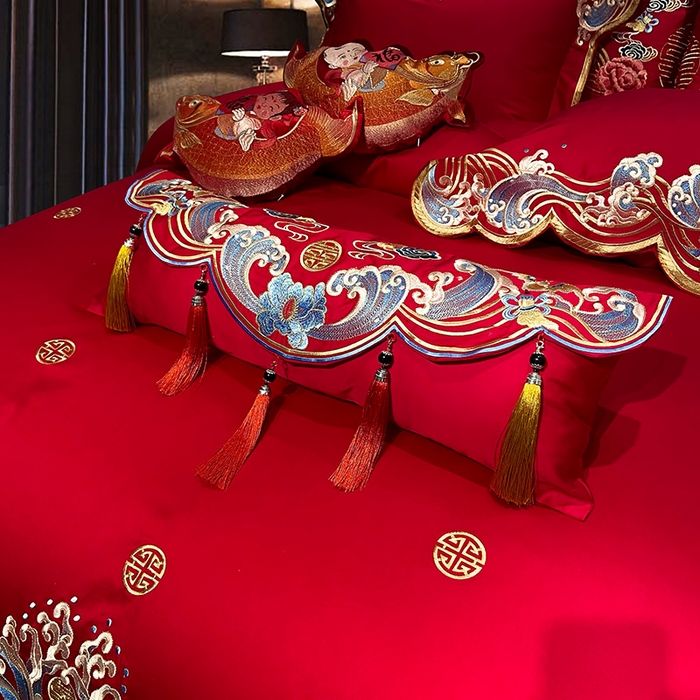 91家纺网 家纺一手货源 找家纺 至爱今生 新款全棉婚庆多件套 金玉满堂