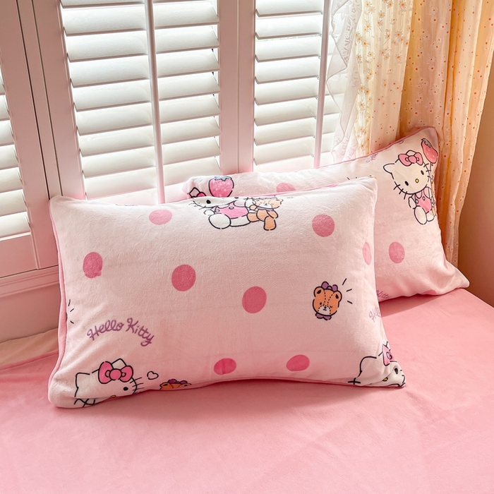 91家纺网 家纺一手货源 找家纺 星座 2025三丽鸥牛奶绒四件套 泡泡KT猫