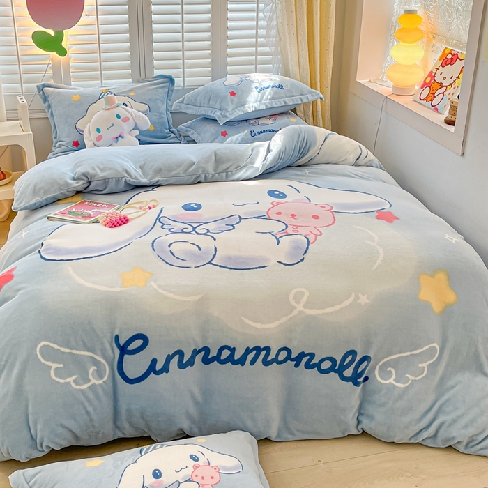 91家纺网 家纺一手货源 找家纺 星座 2025三丽鸥牛奶绒四件套 大耳狗-大版