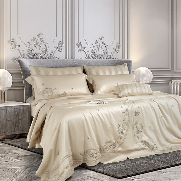 91家纺网 家纺一手货源 找家纺 至爱今生 新款锦缎色织多件套 慕柳咖