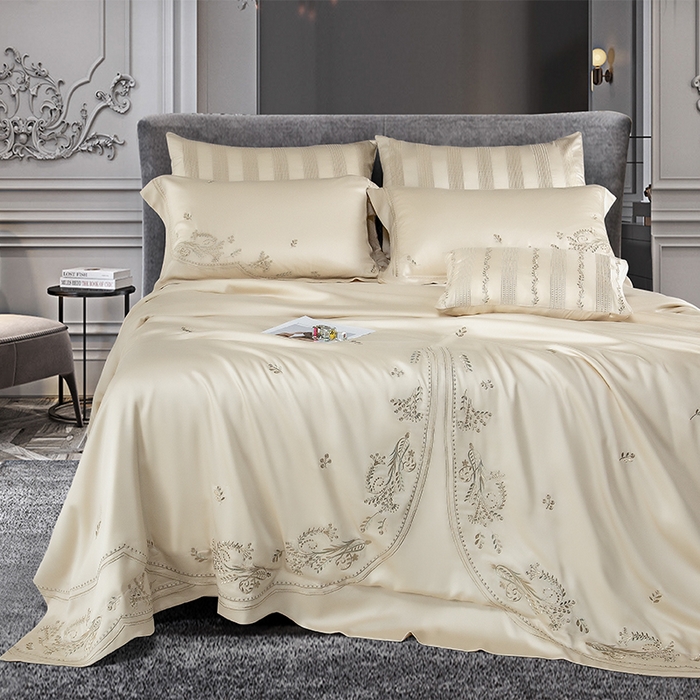 91家纺网 家纺一手货源 找家纺 至爱今生 新款锦缎色织多件套 慕柳咖