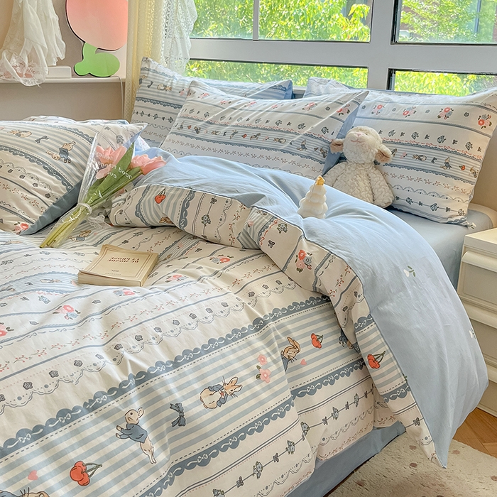 91家纺网 家纺一手货源 找家纺 麦伦家居 2023新款全棉斜纹40支少女心系列 彼得兔