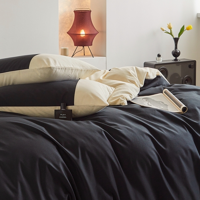 91家纺网 家纺一手货源 找家纺 （总）梦享生活家居 2023新款全棉碳素磨毛四件套秋冬季保暖加厚纯棉四件套简约现代风