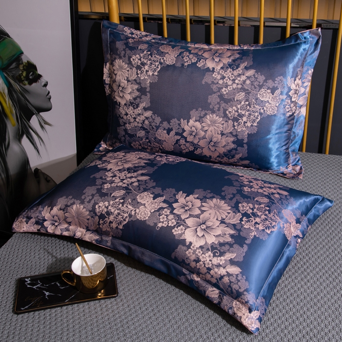 91家纺网 家纺一手货源 找家纺 梦舒羽2025新款单人枕套一对装2只枕头套贡缎提花学生宿舍枕芯套件情侣双人长枕套 优雅贵苑