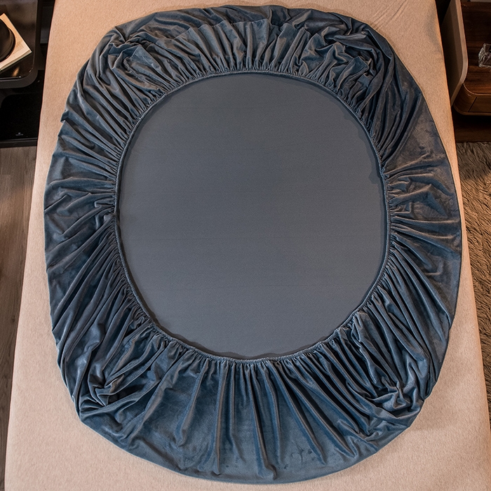 91家纺网 家纺一手货源 找家纺 全季家居 2023新款高克重水晶绒床笠 宝石蓝