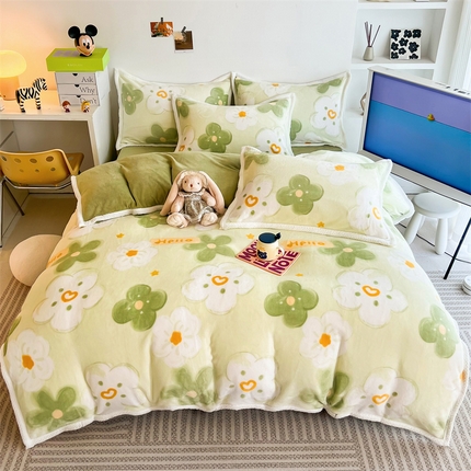 91家纺网 家纺一手货源 找家纺 （总）川悦生活 2023新款牛奶绒200克宽边四件套