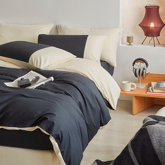 91家纺网 家纺一手货源 找家纺 （总）梦享生活家居 2023新款全棉碳素磨毛四件套秋冬季保暖加厚纯棉四件套简约现代风