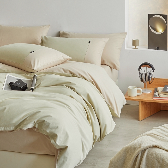 91家纺网 家纺一手货源 找家纺 梦享生活家居 2023新款全棉碳素磨毛四件套秋冬季保暖加厚纯棉四件套简约现代风 豆汁