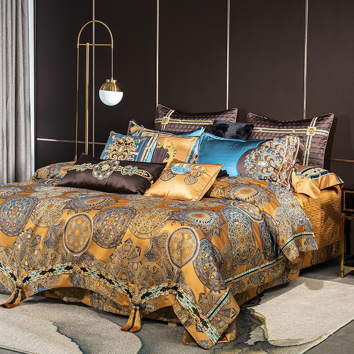 91家纺网 家纺一手货源 找家纺 至爱今生 新款锦缎色织多件套 娜美