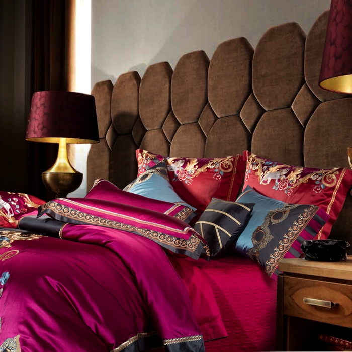 91家纺网 家纺一手货源 找家纺 至爱今生 新款锦缎色织多件套 最琉丽—玫红