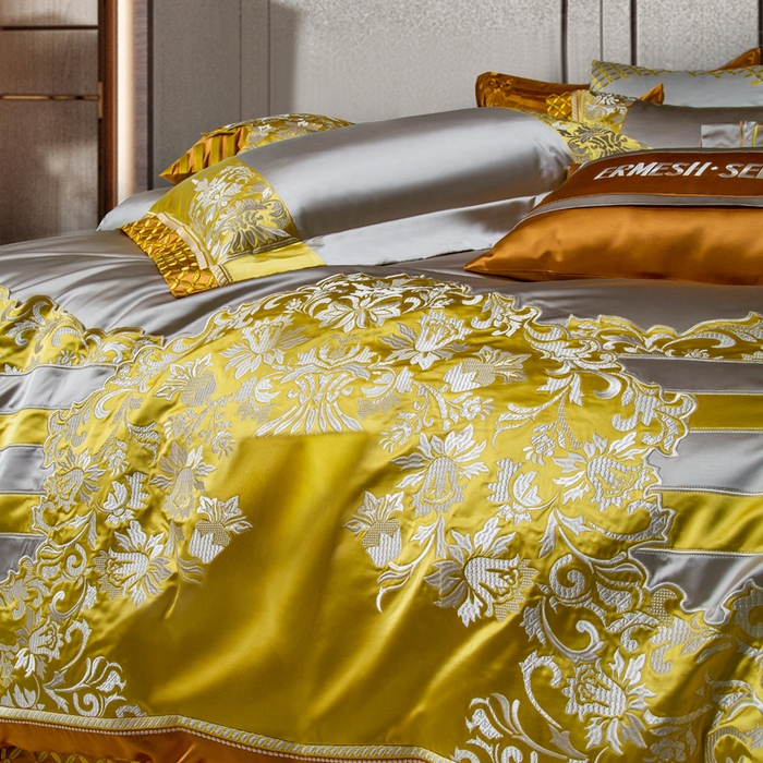 91家纺网 家纺一手货源 找家纺 至爱今生 新款锦缎色织多件套 杜丽鞍