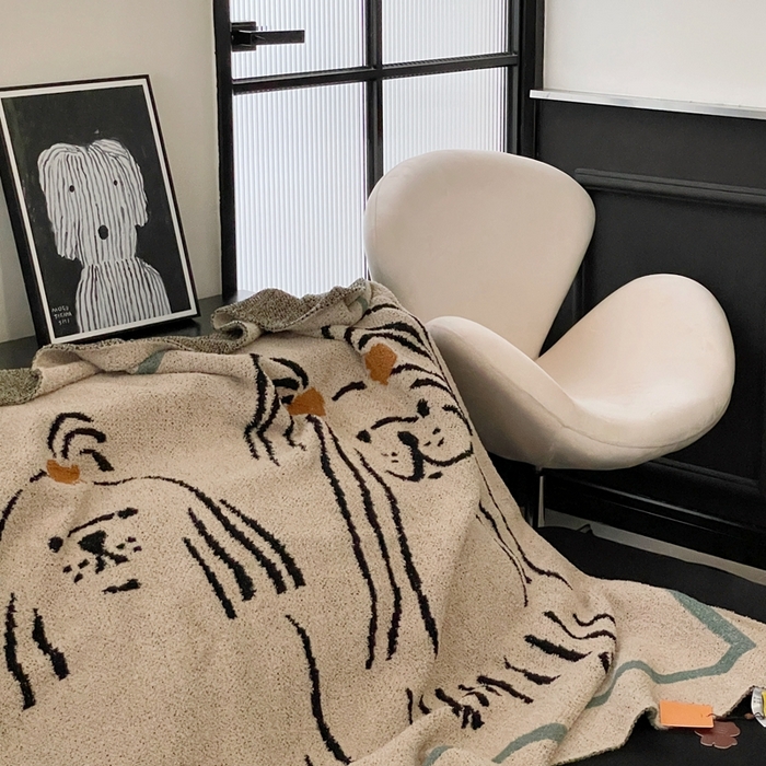 91家纺网 家纺一手货源 找家纺 圆岛家纺 2023新款半边绒针织毛毯 约克夏