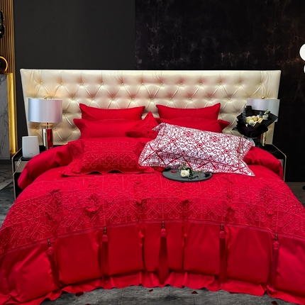 91家纺网 家纺一手货源 找家纺 至爱今生 新款全棉婚庆多件套 爱的宣言